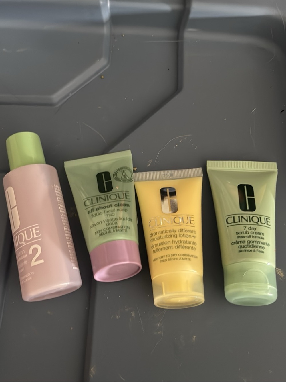 Clinique Travel Skincare Set - Pink, Green, Yellow NWOT